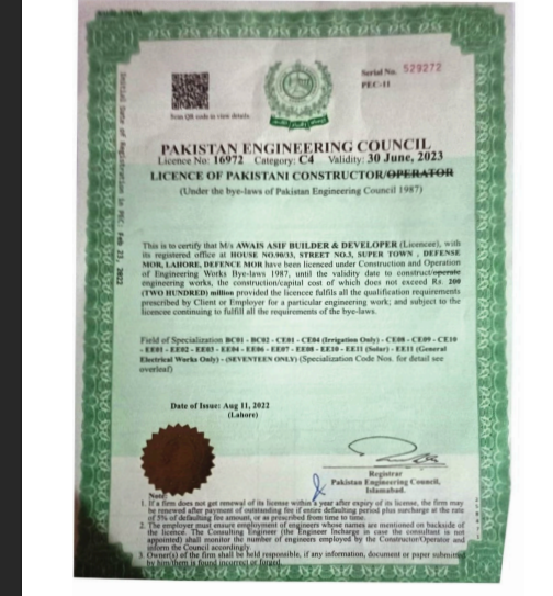 Legal Registration Document